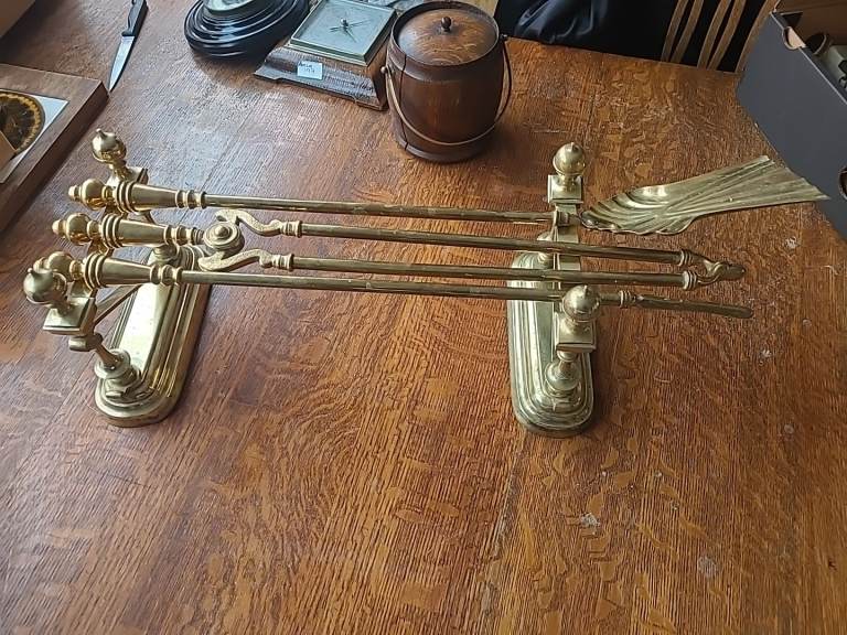 Antique Brass Fire Companion Set