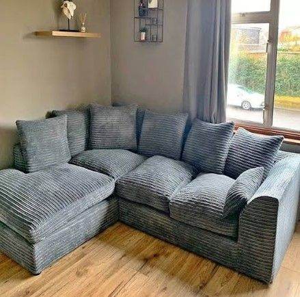 Deep Set Corner Sofa with L Wide shape Rest Arms and Low Cushion Build