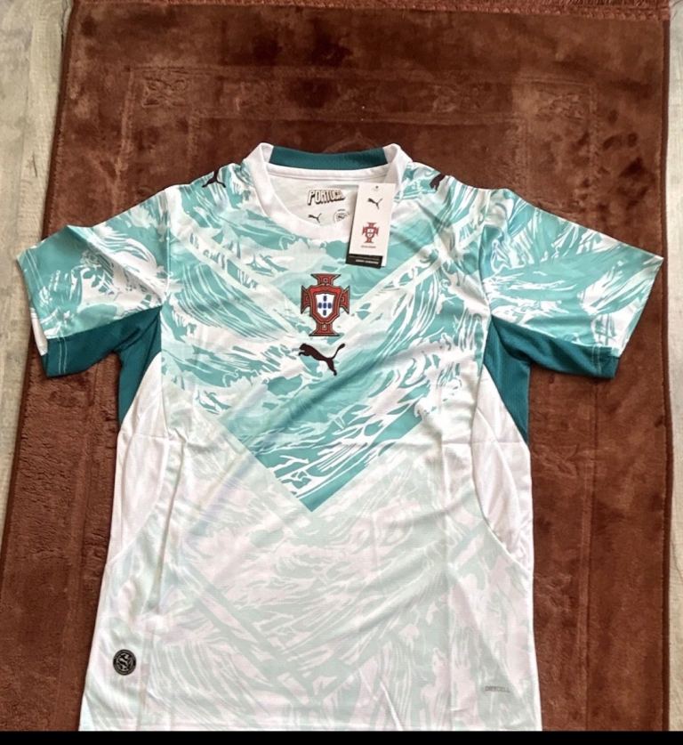 Puma Portugal Home Football Shirt - White/Green, Size M, NEW with Tags