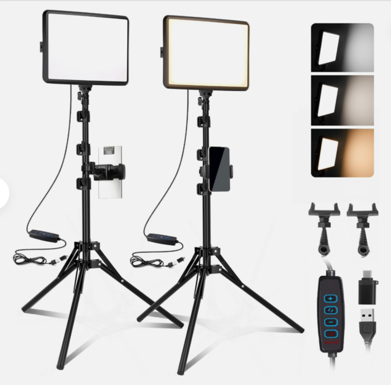 2-Pack Photography Lighting Kit,25 * 20cm LED Studio Video Lights with Tripod