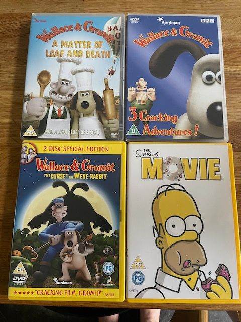 Wallace & Gromit and The Simpsons Movie DVDs 
