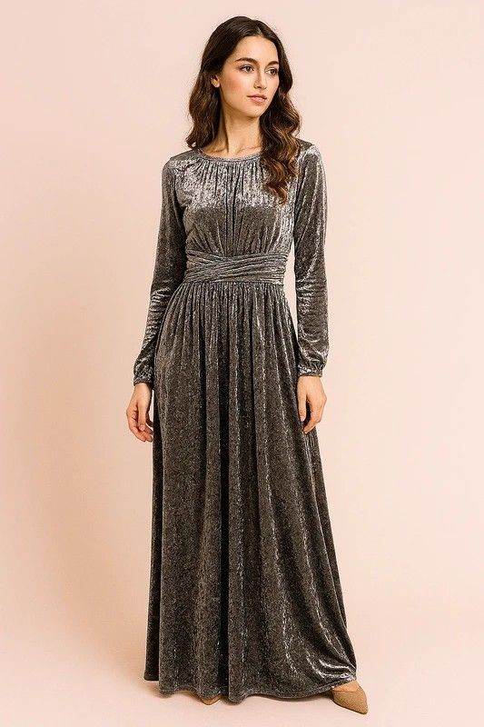 Silver Glamour Evening Dress – Margo | Size 36 (small)