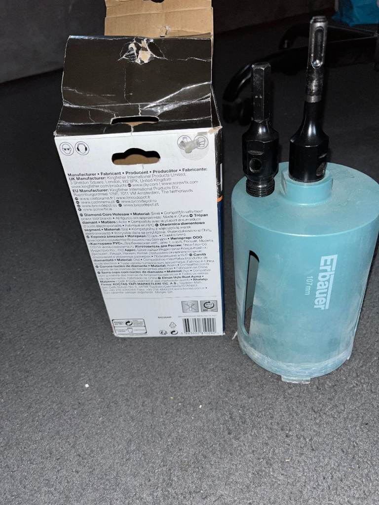 107mm Diametre and 150mm Deep Erbauer Holesaw