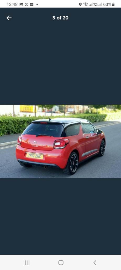 Citroen, DS3, Hatchback, 2012, Manual, 1598 (cc), 3 doors