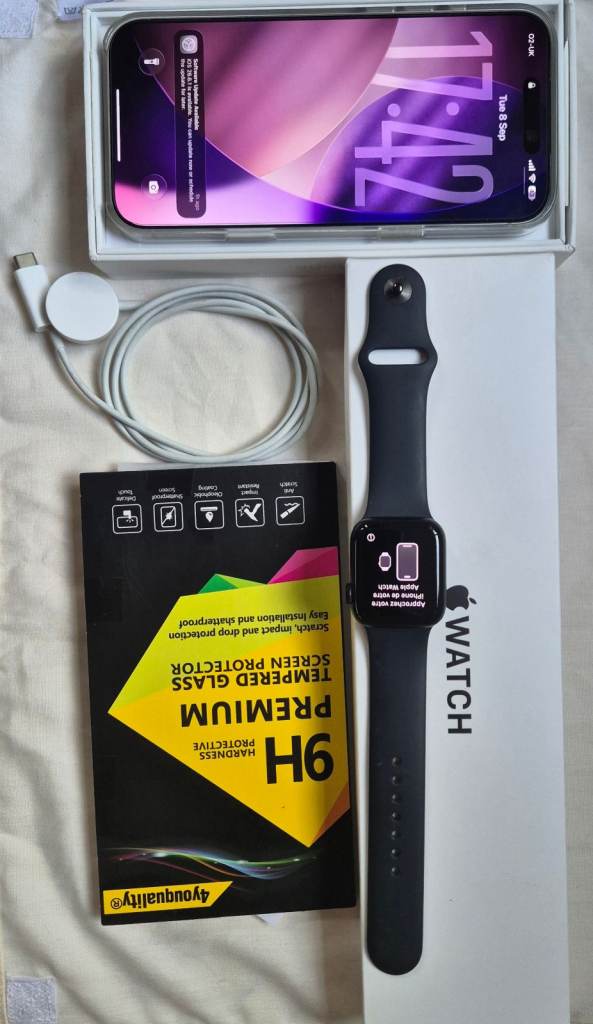 Apple iPhone 17 pro max with apple watch SE 2nd edition and extras.