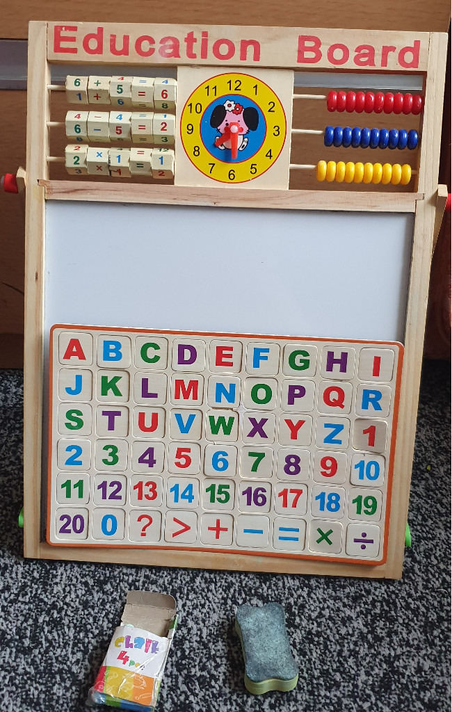 Kids Easel Wooden 6 in1 Blackboard Whiteboard 