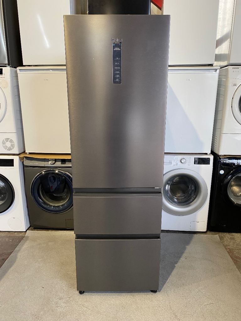 Haier Fridge Freezer - New, Silver Artificial Intelligence Model