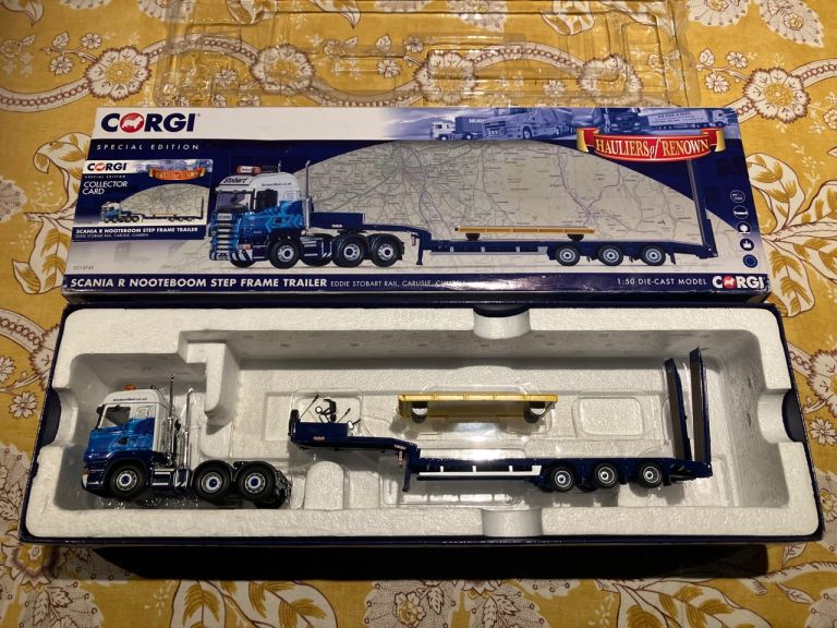Very Rare Corgi CC13745 Scania R Nooteboom Step Frame Trailer "Eddie Stobart Rail, Carlisle