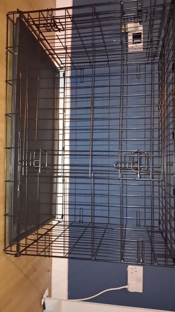 36 Inch Large Black Metal Dog Crate with Tray