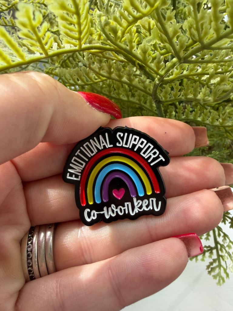 Emotional support worker pin badge brooch 