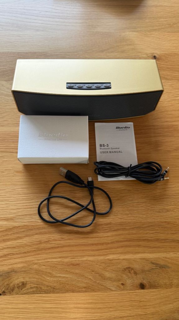 Bluedio BS-3 Portable Bluetooth Speaker – Gold, Good Condition
