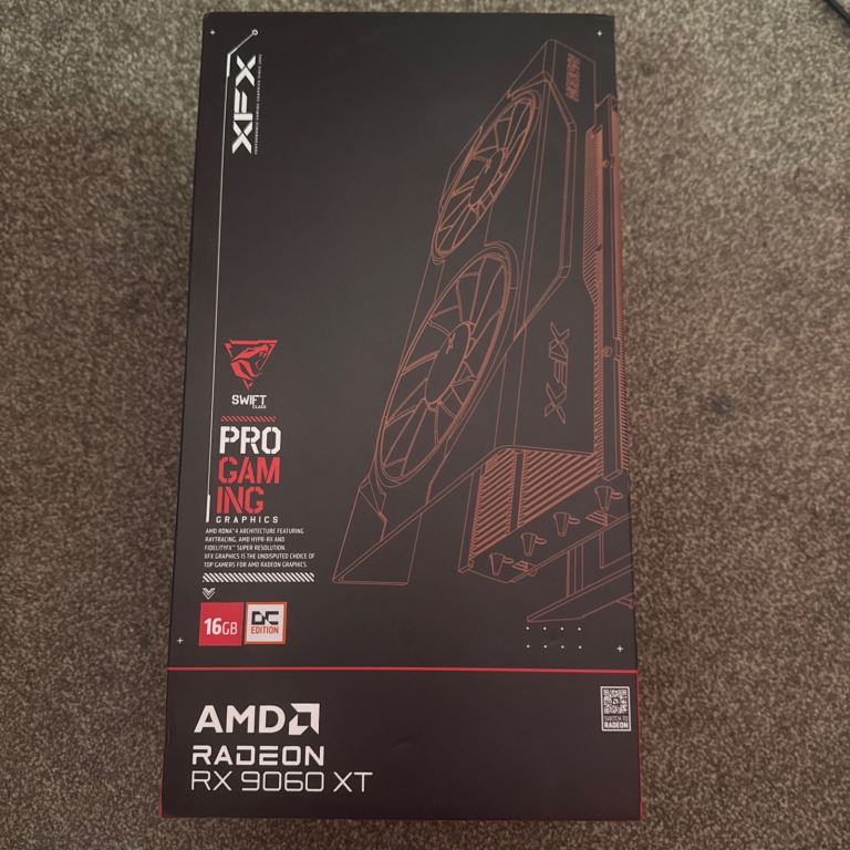 XFX SWIFT Radeon RX 9060 XT OC Gaming Black 16GB GDDR6 Graphics Card Dual Fan