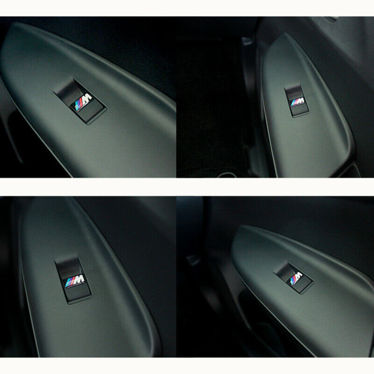 5 X BMW M SPORT CAR BADGES SELF STICK DECALS EMBLEMS SWANSEA AREA CAN POST