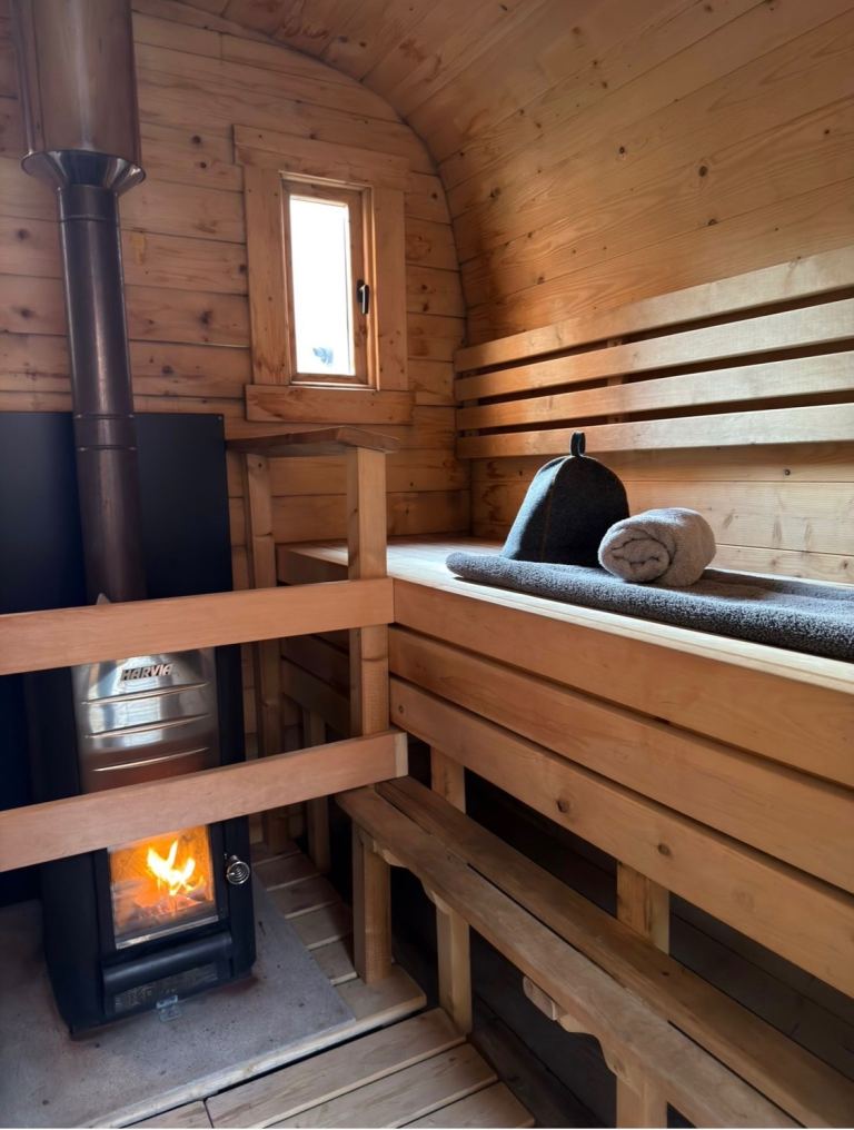 Lithuanian wood fired sauna 6-8 people on a trailer ready to go 