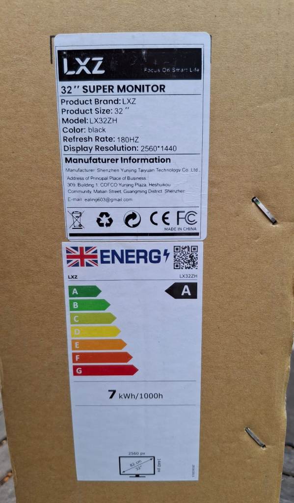 LXZ 32 inch curved widescreen monitor 180Hz