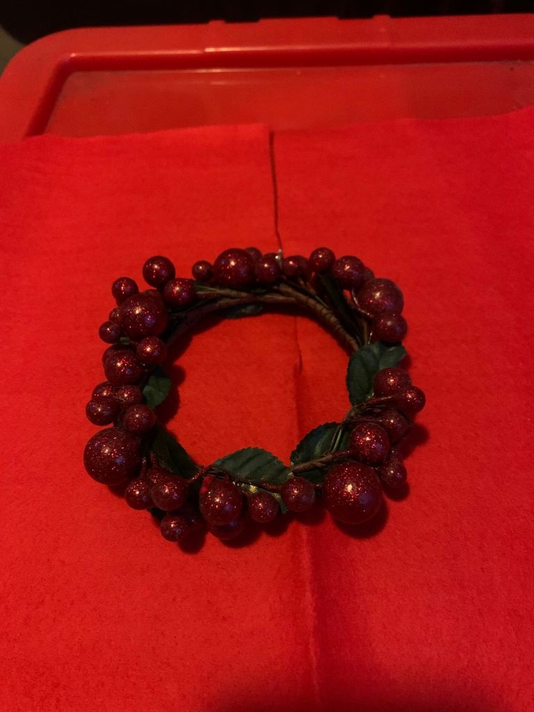 Handmade Christmas Berries Candle Ring