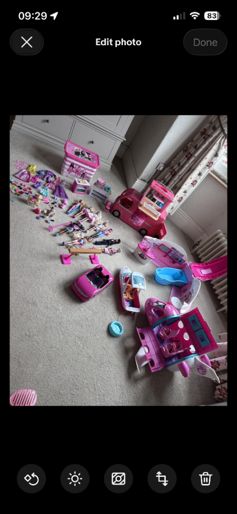 Barbie Bundle Rare Cruise Ship, Camper van, Plane, Speedboat, Car, Dolls Job lot