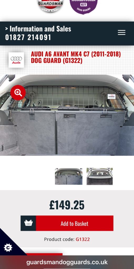 Audi A6 C7 C8 Dog guard