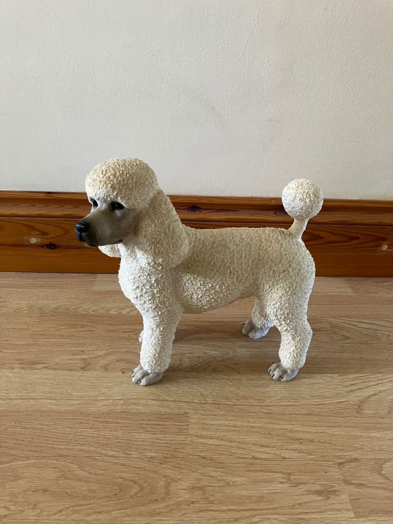 Cream Poodle Dog Figurine 