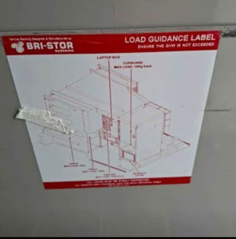 Bri Store System for twin door transit Van Racking