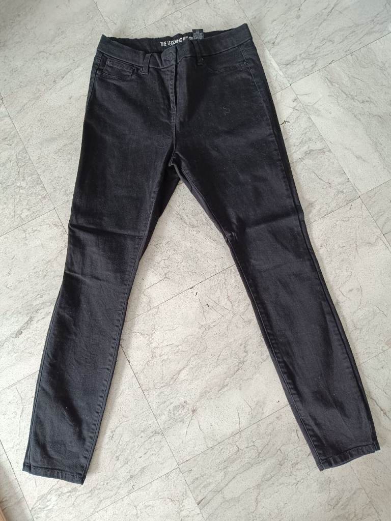 Next Black Denim Leggings – UK Size 14R, Good Condition