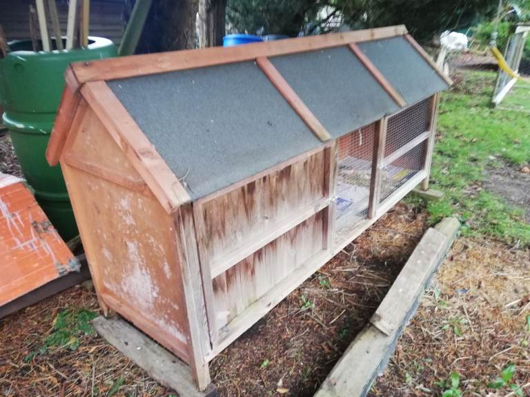 Outdoor rabbit hutch
