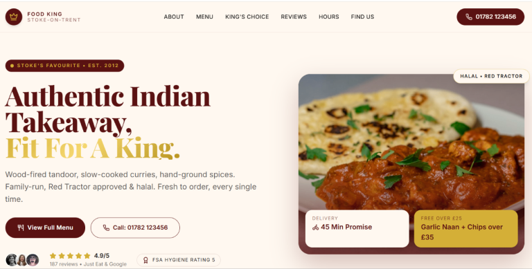 Ready-made website for takeaway business - kebab house - £69