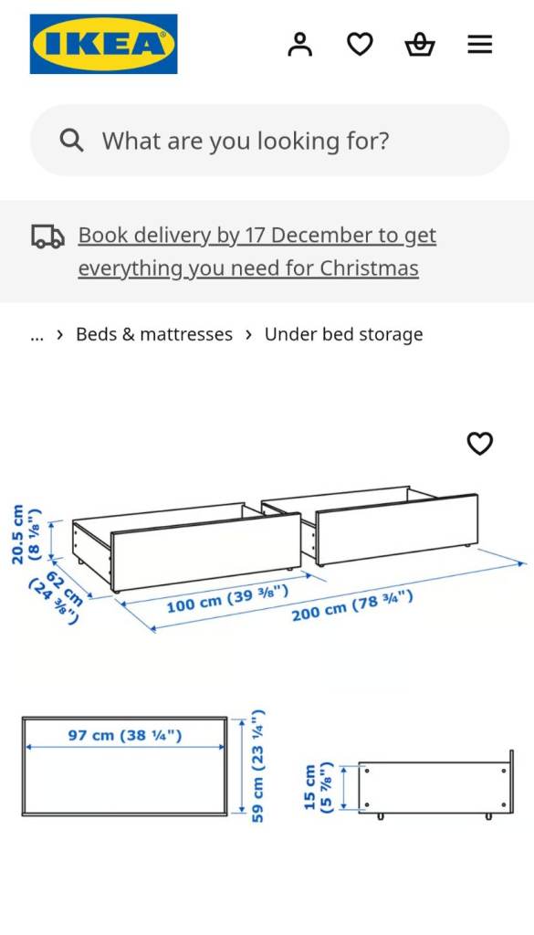 2 X IKEA MALM under bed storage boxes