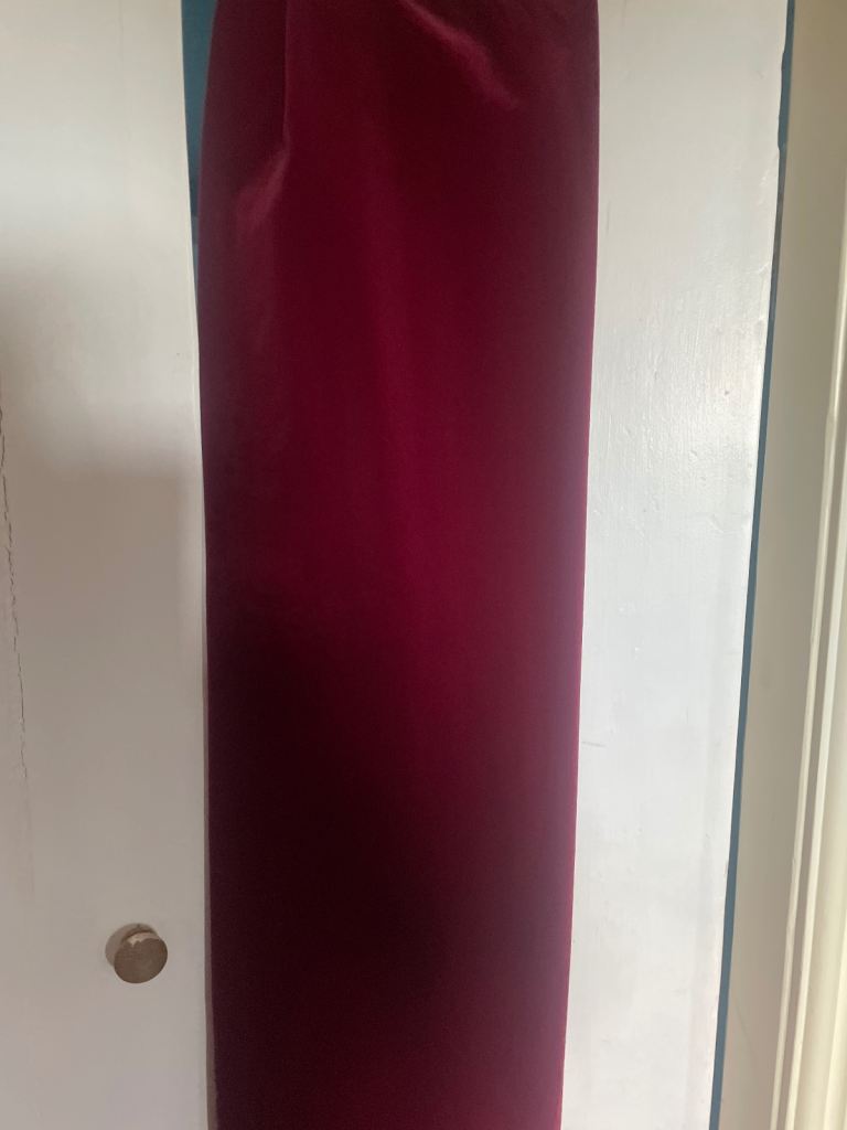 Burgundy Cotton velvet curtains x 2 pairs  