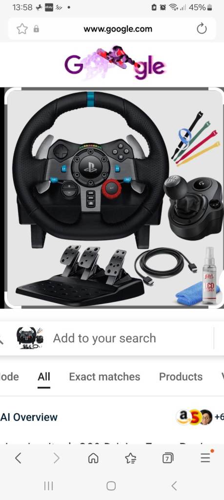 Logitech g29 steering wheel kit 