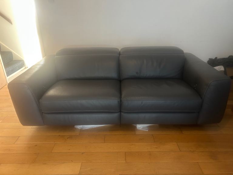 Natuzzi Power Recliner Electric Head 2-Seater Leather Sofa