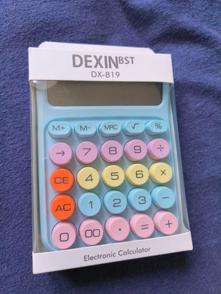 Brand New Calculator 12 Digit Cute Desk Calculator LCD Display Big Round Buttons Kids Calculator