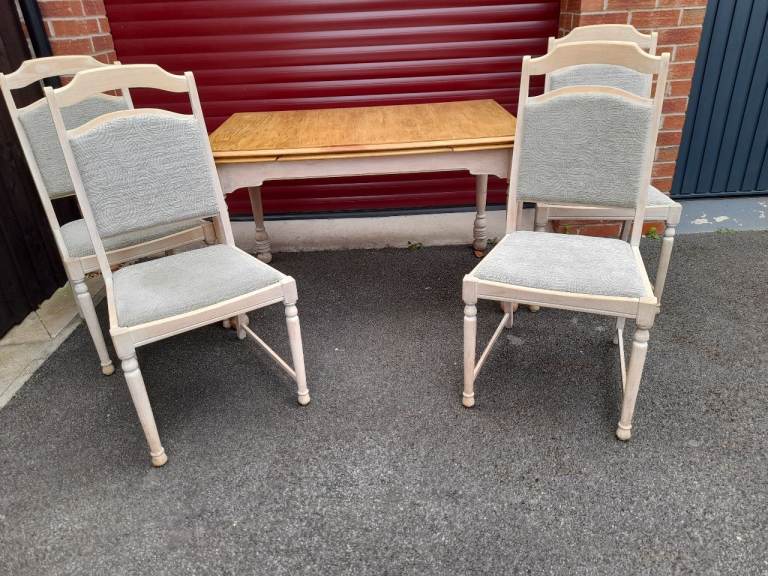 Oak dining table and chairs