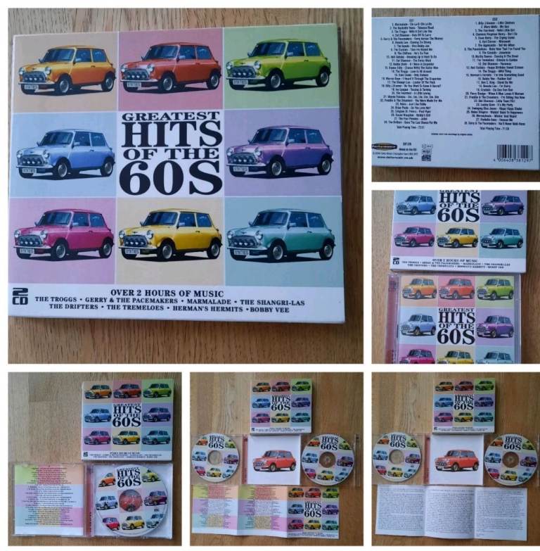 Greatest Hits Of The 60's 2 CD Set Card Sleeve 56 Great Tracks Plus Insert VGC