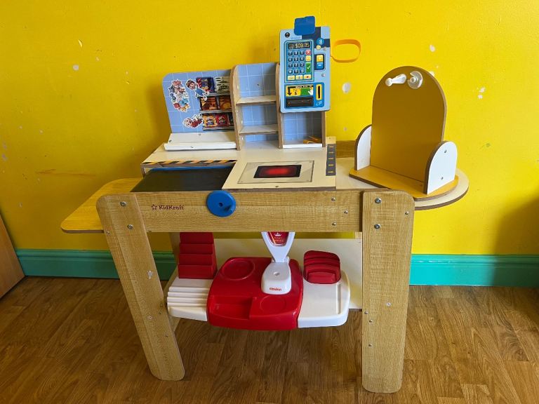 Kidkraft Wooden Grocery Store Shop Checkout With Post Office Counter