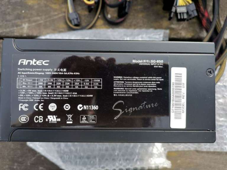Antec signature 650w ATX PC PSU Modular Power Supply with cables