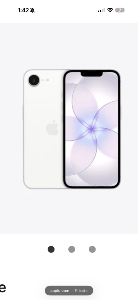 Apple iPhone 17e 100% Battery Health – White, As New