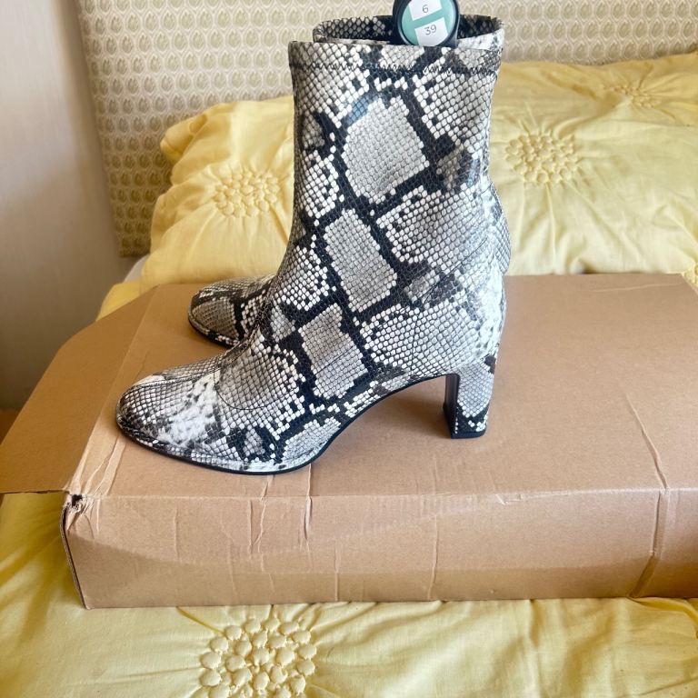 Next Snakeskin Ankle Boots, Size 6 – Brand New