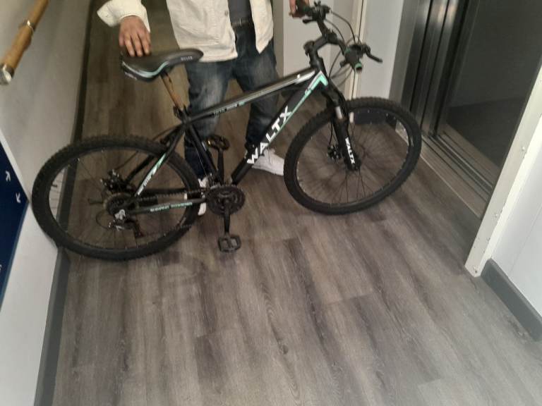 WALTX Mountain Bike - Black with Green Accents, Good Condition
