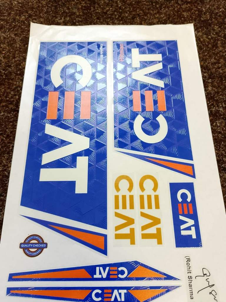 New 2026 Digital ceat Cricket Bat Decals - Multi-coloured