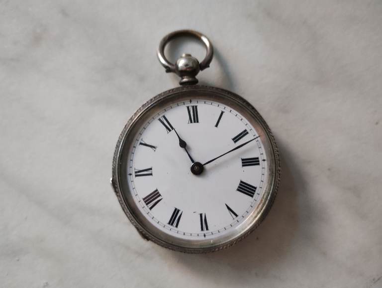 Solid Silver cased Ladies Pocket Watch.
