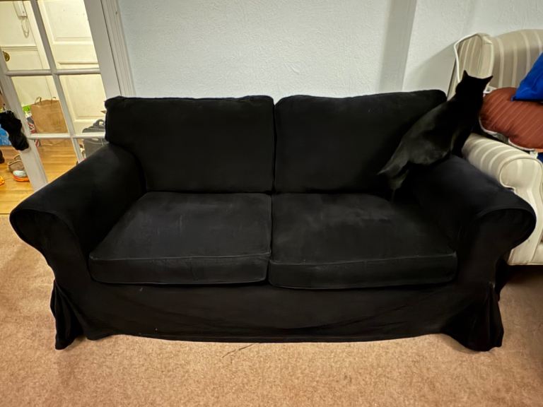 ikea ektorp 2-seat sofa (dyed black)