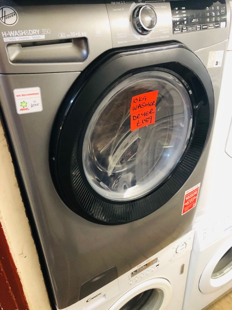 🚚 hoover 10KG wash + 6KG dry inverter steam washer dryer can deliver £189