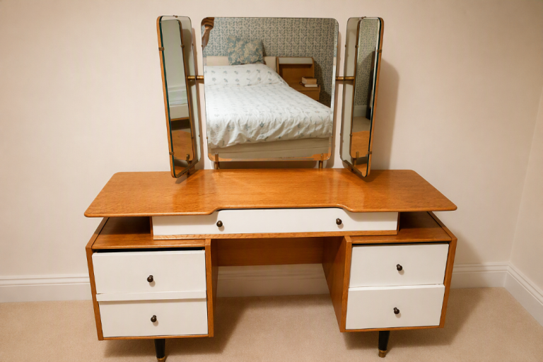 G Plan Brandon Dressing Table & Triple Mirror Vintage Mid Century