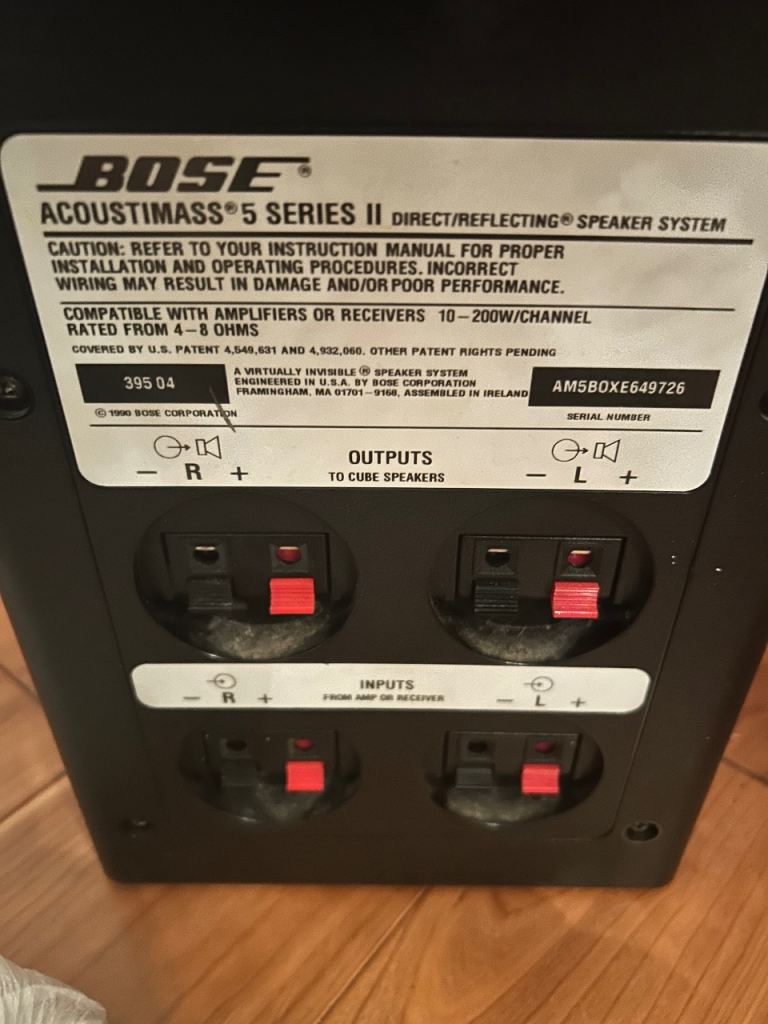 Bose Acoustimass 5 Speaker System - Two set ups. 