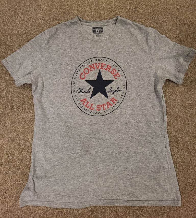 Converse Chuck Taylor All Star Grey T Shirt XL Classic Fit 