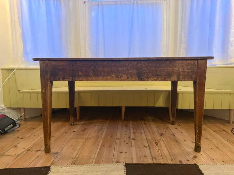 Antique pine farmhouse kitchen table