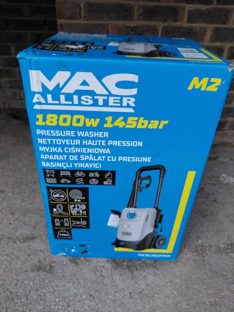MAC ALLISTER M2 PRESSURE WASHER MCB1282PRW 1800W NEW IN BOX ON OFFER