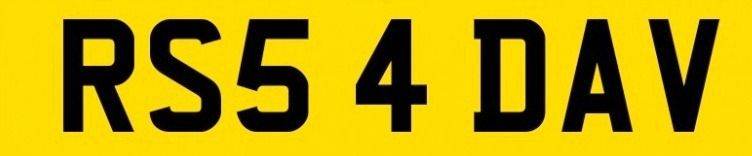 Personalised Number Plate RS5 4 DAV