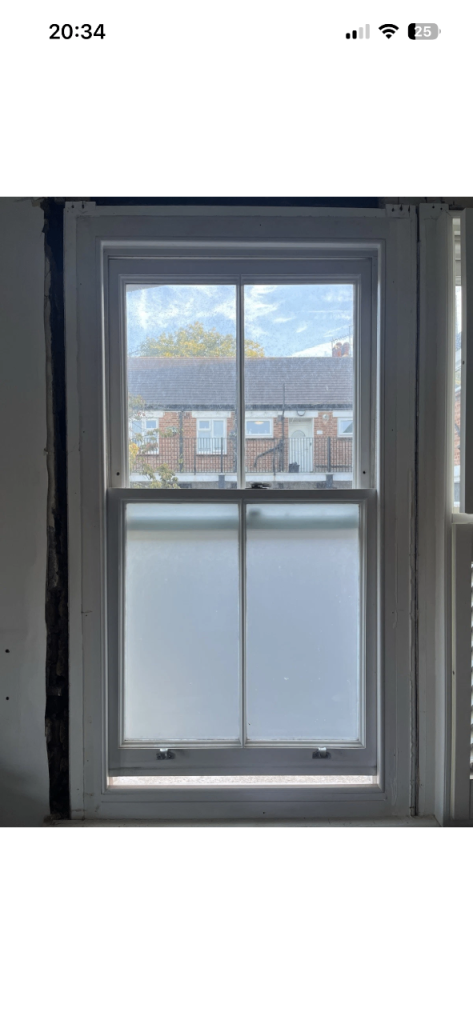 Double glazed timber sash window w/ timber shutter. Good condition. 930x1620mm